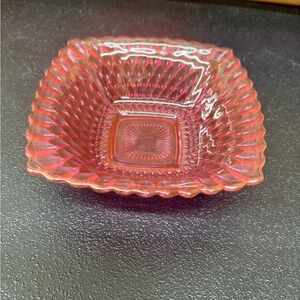 Vintage Pink depression glass candy dish